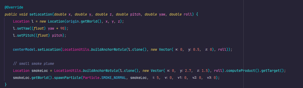 Vehicle handler for the front train from Big Thunder Mountain with smoke particles