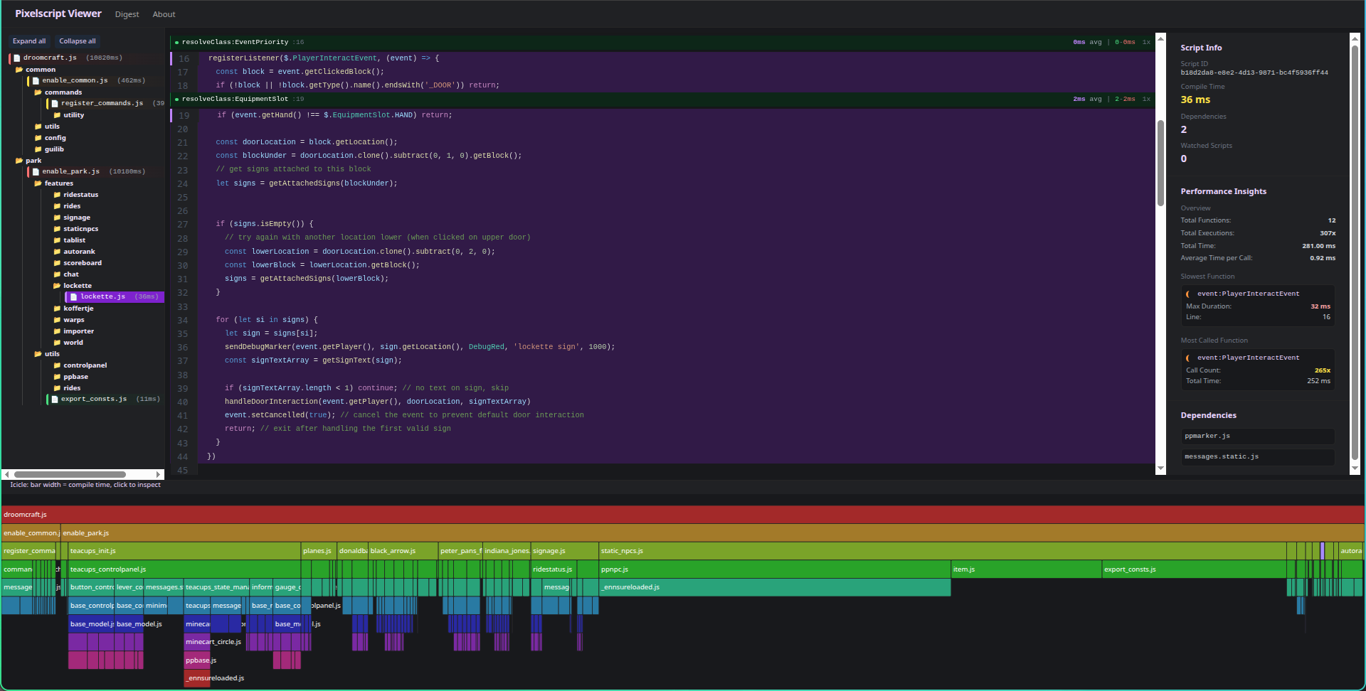 Image: The web-based timings viewer